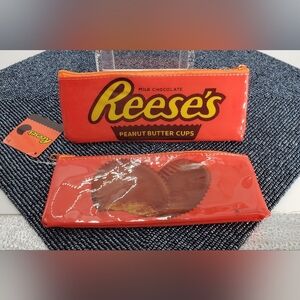 Reese’s Peanut Butter Cup Chocolate Vinyl Zipper Pencil/Make Up/Coin/Wallet/ Bag